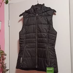 Icebreaker stratus x hooded vest black/jet Heather women's medium